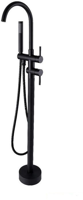 BATERIE CADA FREESTANDING ILLUSION NEGRU MAT, SET INSTALARE IN PARDOSEALA INCLUS